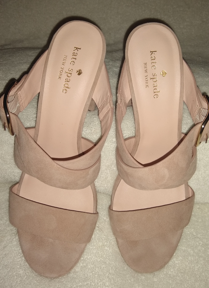 Kate Spade Orchid suede block heel sandals. 9